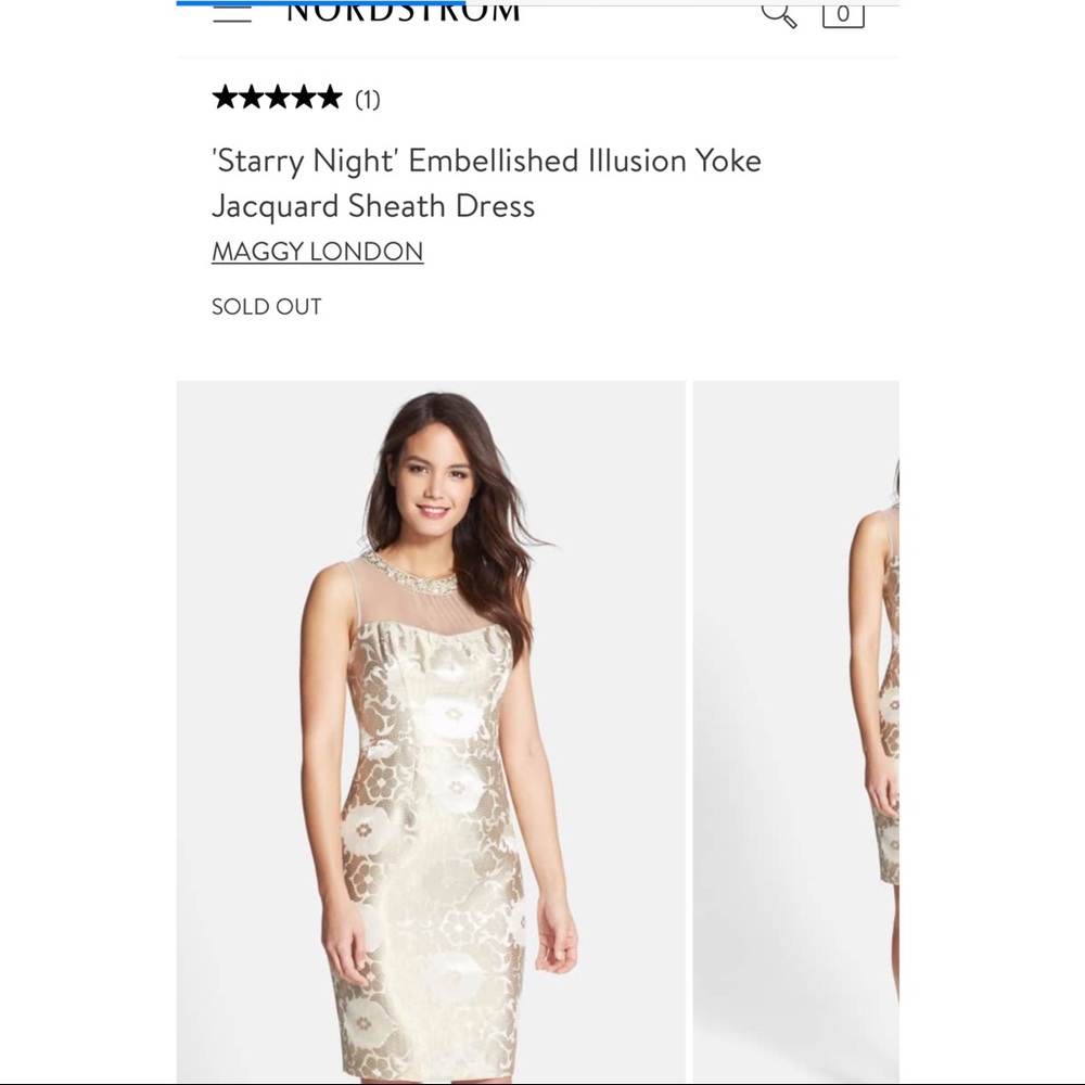 {Maggy London} Starry Night Gold/ Champagne Dress